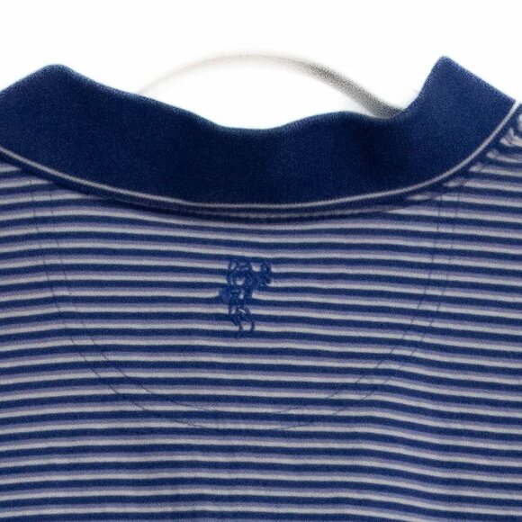 Ashworth Blue & White Striped Polo Shirt Team ACA Logo Size XXL - Picture 6 of 8